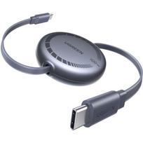 USB-C laidas - UGREEN - USB-C į USB-C PD susitraukiantis laidas - 100W - 1 m - Juodas