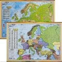 s kilimėlis - Politinis ir fizinis Europos žemėlapis