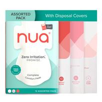 Nua Ultra-Safe 12 Sanitary Pads For Women | 3 sizes in 1: 3 Heavy Flow-XL+, 5 Medium-XL & 4 Light-L | Safe on Skin | Toxic-Free & Rash-Free | Unsce