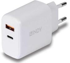 Lindy 30W USB-A/C PD Charger, White