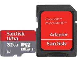SANDISK 32GB microSDHC Class 10 SDSDQUA-032G-U46A