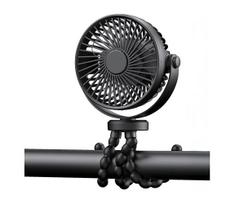 Įkraunamas stalo ventiliatorius 3W/5V 1200 mAh juodas