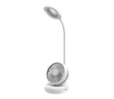 Reguliuojamo ryškumo LED stalinė lempa su ventiliatoriumi LED/2W/5V 6000-8000K 2000 mAh