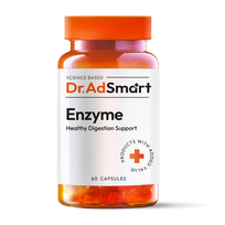 ENZYME Papildas su virškinimo fermentais, 60 kapsulių
