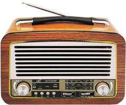 Nešiojamas retro radijo imtuvas su Bluetooth, AM/FM/SW, saulės maitinimu