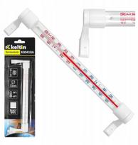 Keltin lauko langų termometras K00410A, -50°C iki +50°C, 205 mm ilgis, 17 mm plotis, baltas, montavimo rėmas
