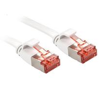 Tinklo kabelis - LINDY 3m Cat.6 U/FTP Flat RJ45 250MHz Copper Baltas