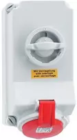 Bals BALS CEE lizdas H6 400V 32A 5 polių, raudonas plotis x aukštis 118x225 mm, viršus ir apačia 2xM25 nikeliuotas IP67, poliamidas