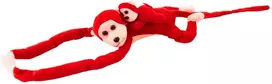 Lean Toys Pliušinis žaislas - raudona beždžionė su mažyliu, 70 cm