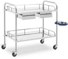 Steinberg Systems Laboratorinis kosmetinis gydymo vežimėlis pagamintas iš plieno, 2 stalčiai, 2 lentynos, 85 x 54 x 28 cm