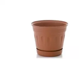 Plastikinis vazonas su lėkšte Uniplastex Primavera, Ø17 cm