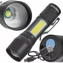 KELTIN Žibintuvėlis Mini-Tactical LED COB 10W 500mAh 500lm IPX5 – Vitrina (12/96)