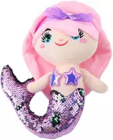Lean Toys Pliušinis žaislas - undinėlė su blizgančia uodegėle, 28 cm
