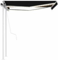 Automatinė markizė su LED/vėjo jutikliu, antracito, 3x2,5m