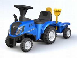 Vaikiškas traktorius su priekaba ir priedais New Holland , geltonas