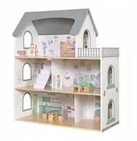 VimToys B70S Drewniany domek lalek taras priedai komplektas XXL