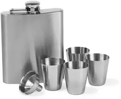 Hurt-net plieninė gertuvė 200 ml su stiklinėmis, 4 vnt. 13997