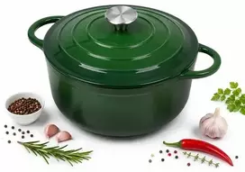 KRISBERG emaliuotas ketaus puodas 24 cm 4,2 l žalias (7751)