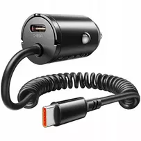 Orico Įkroviklis automobilinis PD 30W, 2 x USB-C, su spiralinis laidas