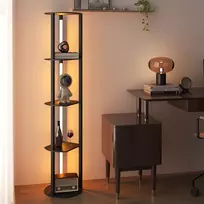 Costway Stalinė lempa su lentynomis, 4 pasukamos LED juostos