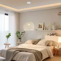 Lubinis šviestuvas Costway Pinti popieriniai pakabinami šviestuvai Boho, reguliuojamas aukštis, smėlio spalvos