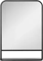 Koduva Sieninis veidrodis su metaliniu rėmu ir lentynėle, juodas, 70 x 10,2 x 50 cm