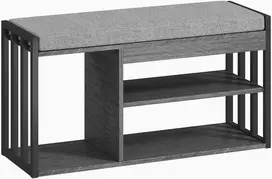 Koduva Batų suoliukas su laikymo vieta, pilkas, 86 x 30 x 45,4 cm