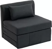 Koduva 2-in-1 sulankstoma poilsio kėdė-sofa, tamsiai pilka, 80 x 75 x 74 cm