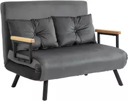 Fotelis Koduva Miegamasis 2 vietų sofa-lova, tamsiai pilka, aksomo išvaizdos audinys, 102 x 73 x 81 cm