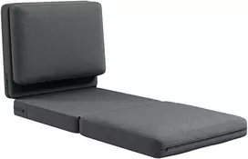 Koduva Sulankstoma grindų kėdė su pagalvėle, transformuojama sofa, tamsiai pilka, 75 x 268 x 18 cm