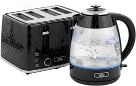 Virdulys Koduva 1,7 l 2200 W greitaeigio virdulio ir 4 riekelių skrudintuvo rinkinys, juodas
