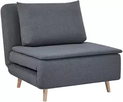 Fotelis Koduva 3-in-1 sofa-lova su lovos funkcija, poilsio kėdė, reguliuojamas atlošas, buko medžio kojos, pilka