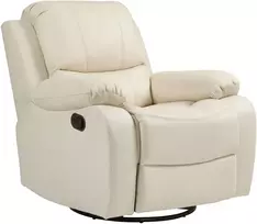 Fotelis Koduva Reguliuojamas televizoriaus krėslas su atlošu ir kojų atrama, sukinėjamas, iki 150 kg, plieno rėmas, kreminė balta, 93 x 100 x 98 cm