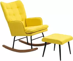 Koduva Supamasis krėslas su pakoja, skandinaviškas dizainas, geltonas, 64 x 89 x 90 cm