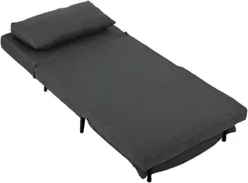 Fotelis Koduva Miegamasis krėslas 3-in-1, sulankstomas lininio efekto, tamsiai pilkas, 120 kg