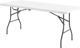 Koduva Sulankstomas stovyklavimo stalas, metalas, HDPE, baltas, 180 x 74 x 74 cm
