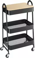 Koduva Serviravimo vežimėlis su 3 krepšeliais, metalas, plastikas, juodas, 45 x 31 x 79,4 cm