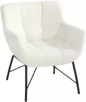 Fotelis Koduva Akcentinė kėdė su Sherpa fliso apmušalu, kreminė balta, 69 x 68 x 78,5 cm