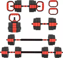 Virdulys Koduva 6-in-1 reguliuojamų hantelių rinkinys, 25 kg, raudonas