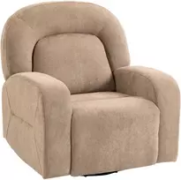 Koduva Poilsio krėslas su supimo funkcija ir 360° pasukimu, aksominis, chaki, 93 x 75 x 100 cm