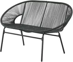 Fotelis Koduva Rotango sodo sofa, juoda, 132 x 72 x 83 cm