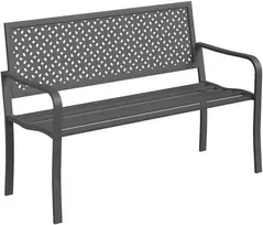Koduva Lauko suoliukas 2 vietų, plienas, tamsiai pilkas, 127 x 61 x 85 cm