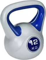 Virdulys Koduva Kettlebell svarmuo, 12 kg, plokščias pagrindas, plati rankena, plastiko danga, mėlynas, 24 x 17 x 28 cm
