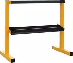 Koduva Stelažas hanteliams, iki 270 kg, 2 lentynos, plieno rėmas, geltonas, 92,5 x 50,5 x 80,5 cm