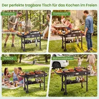 Koduva Sulankstomas grill vežimėlis, juodas