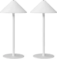 Koduva 2 vnt. LED stalinė lempa su USB kabeliu, jutikliniu jungikliu, metalinė, balta