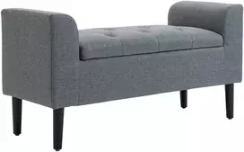 Koduva Talpinė suoliukas su daiktadėže, minkštas, šviesiai pilka, 116 x 44 x 58 cm