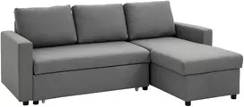 Koduva Minkšta kampinė sofa-lova su daiktų dėže, šviesiai pilka, 211,5 x 146 x 85 cm
