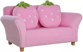 Fotelis Koduva Vaikiška sofa su braškių dizainu, rožinė, 90 x 53 x 48 cm