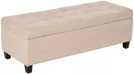 Koduva Minkštasuolė su daiktadėže, sagų siuvinėjimas, smėlinė, 125 x 49 x 41,5 cm